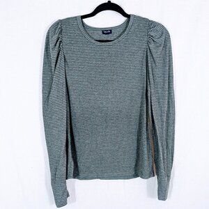 Splendid Grey Glittery Striped Stretch Top Size XL